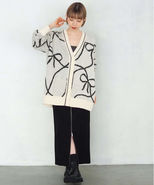 <預訂> 日牌Tiptop BlingBling羽毛大蝴蝶結v領開胸外套｜四色入