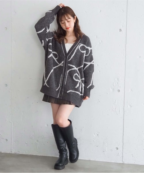 <預訂> 日牌Tiptop BlingBling羽毛大蝴蝶結v領開胸外套｜四色入