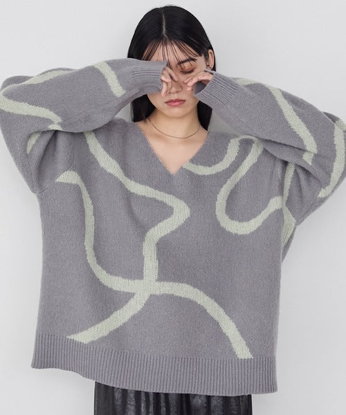 <預訂> 日牌FY 大降價 微妙線條超大V領針織衛衣｜五色入