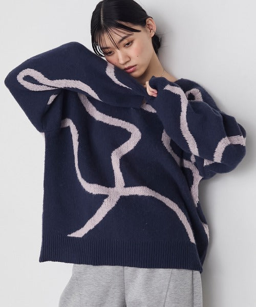 <預訂> 日牌FY 大降價 微妙線條超大V領針織衛衣｜五色入