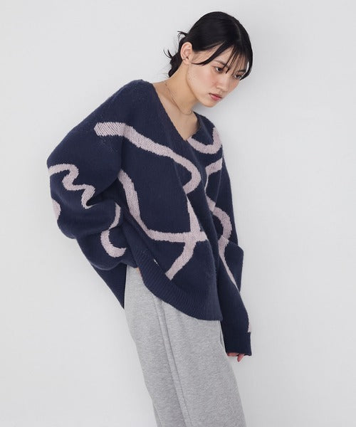 <預訂> 日牌FY 大降價 微妙線條超大V領針織衛衣｜五色入