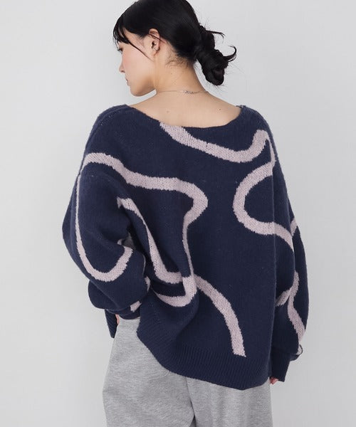 <預訂> 日牌FY 大降價 微妙線條超大V領針織衛衣｜五色入