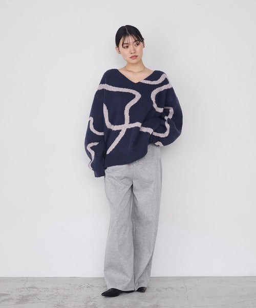 <預訂> 日牌FY 大降價 微妙線條超大V領針織衛衣｜五色入