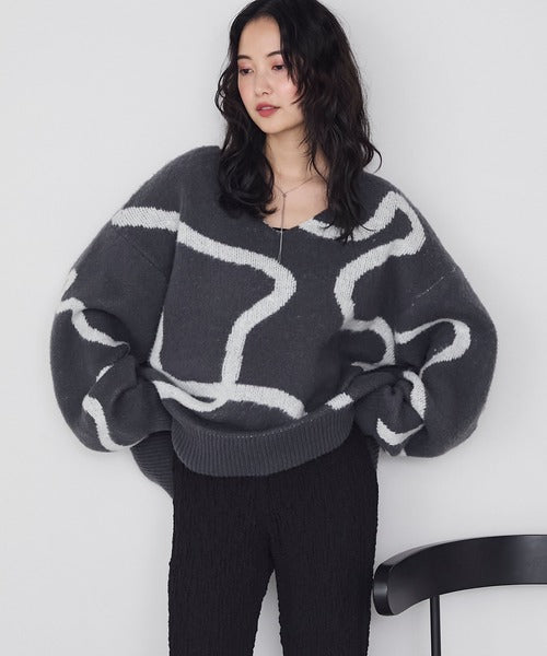 <預訂> 日牌FY 大降價 微妙線條超大V領針織衛衣｜五色入