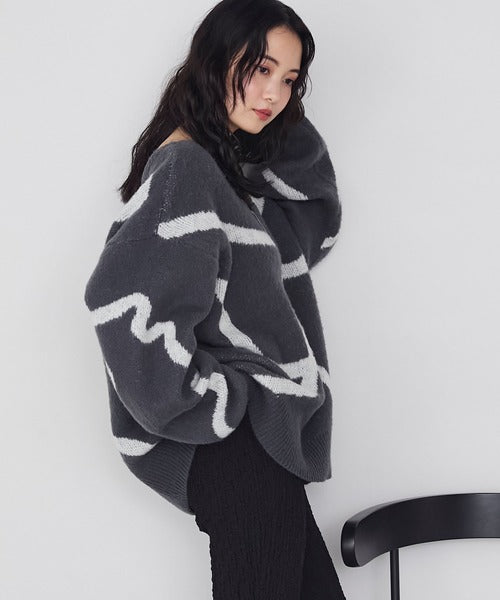 <預訂> 日牌FY 大降價 微妙線條超大V領針織衛衣｜五色入