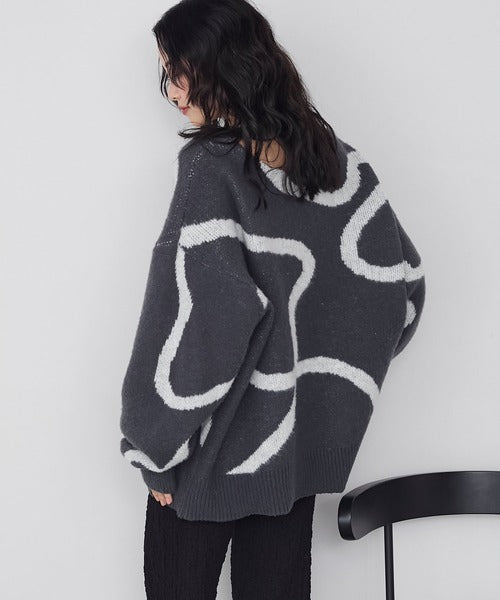 <預訂> 日牌FY 大降價 微妙線條超大V領針織衛衣｜五色入