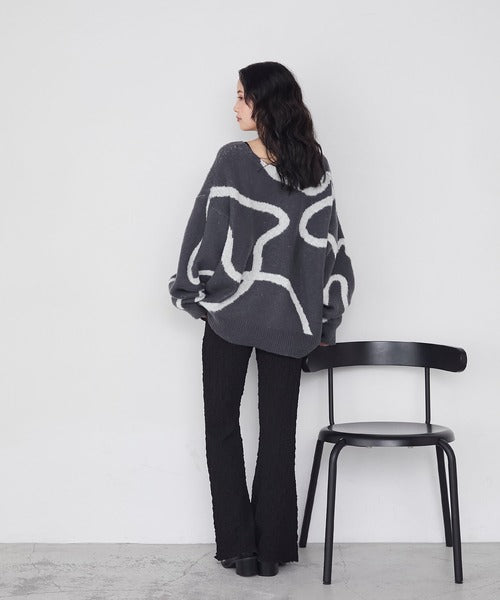 <預訂> 日牌FY 大降價 微妙線條超大V領針織衛衣｜五色入