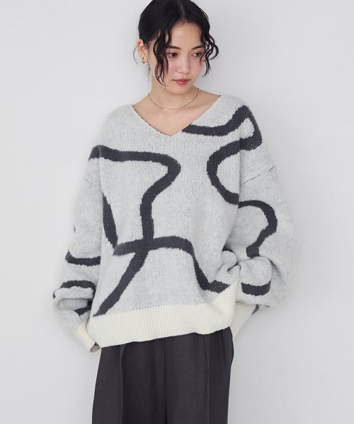 <預訂> 日牌FY 大降價 微妙線條超大V領針織衛衣｜五色入