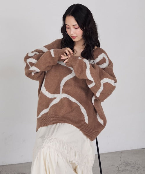 <預訂> 日牌FY 大降價 微妙線條超大V領針織衛衣｜五色入