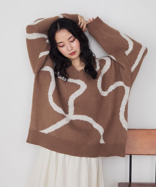 <預訂> 日牌FY 大降價 微妙線條超大V領針織衛衣｜五色入