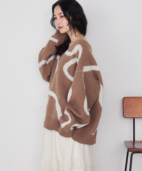 <預訂> 日牌FY 大降價 微妙線條超大V領針織衛衣｜五色入