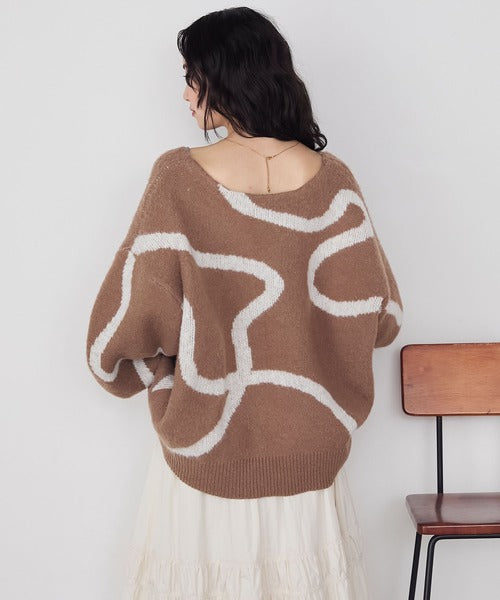 <預訂> 日牌FY 大降價 微妙線條超大V領針織衛衣｜五色入