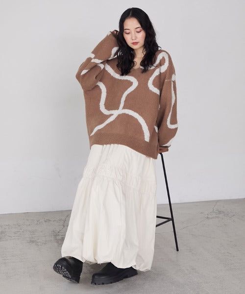 <預訂> 日牌FY 大降價 微妙線條超大V領針織衛衣｜五色入