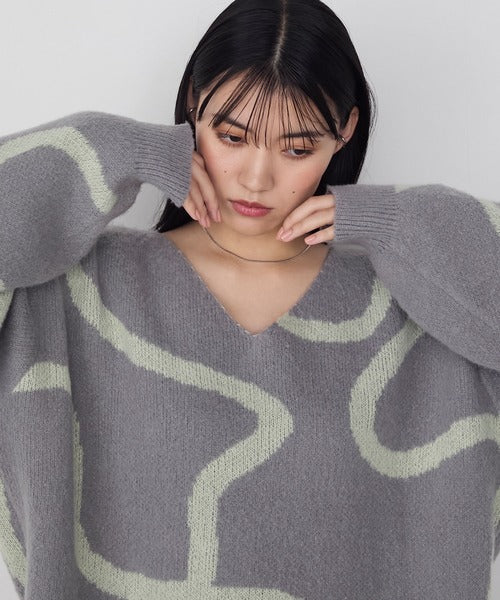 <預訂> 日牌FY 大降價 微妙線條超大V領針織衛衣｜五色入