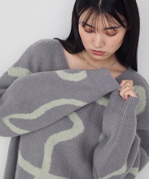 <預訂> 日牌FY 大降價 微妙線條超大V領針織衛衣｜五色入