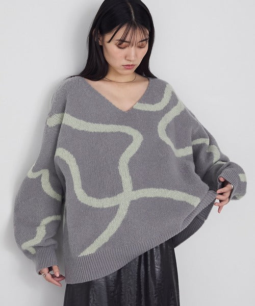 <預訂> 日牌FY 大降價 微妙線條超大V領針織衛衣｜五色入