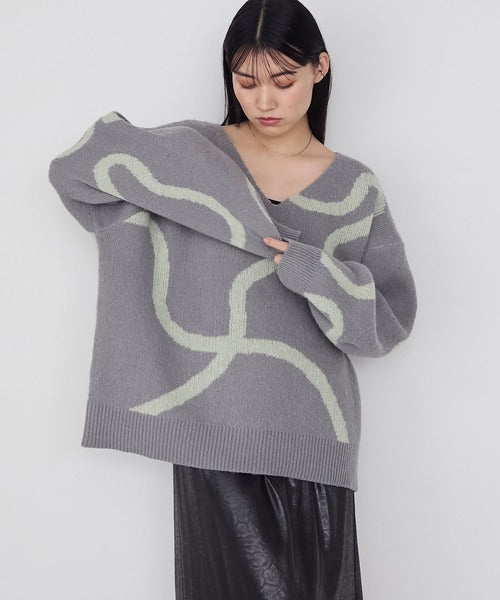 <預訂> 日牌FY 大降價 微妙線條超大V領針織衛衣｜五色入