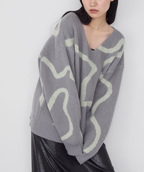 <預訂> 日牌FY 大降價 微妙線條超大V領針織衛衣｜五色入