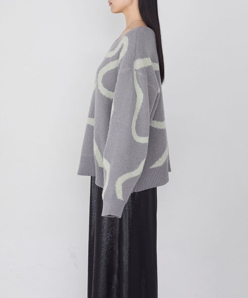 <預訂> 日牌FY 大降價 微妙線條超大V領針織衛衣｜五色入