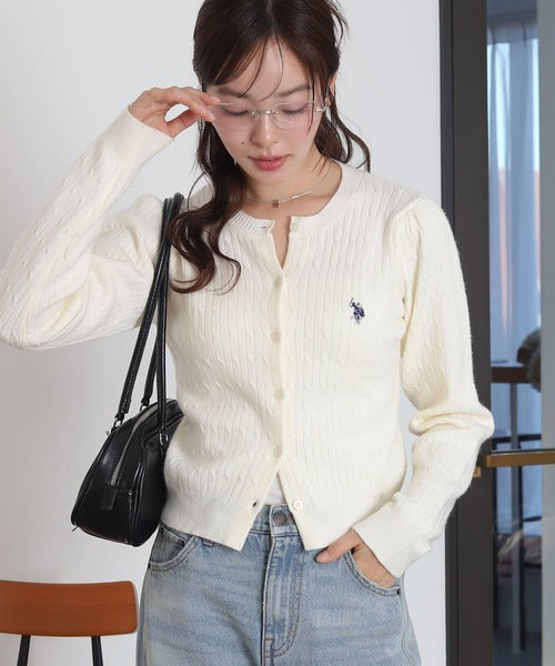 <預訂> JP U.S. POLO ASSN.2026年春季麻花針織開胸薄外套｜五色入
