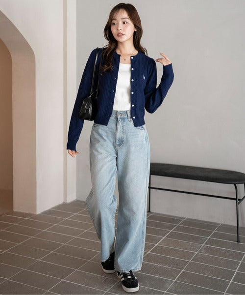 <預訂> JP U.S. POLO ASSN.2026年春季麻花針織開胸薄外套｜五色入
