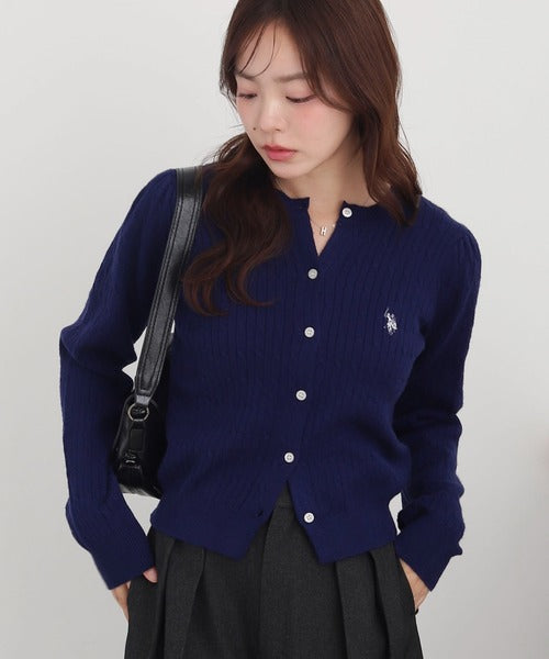<預訂> JP U.S. POLO ASSN.2026年春季麻花針織開胸薄外套｜五色入