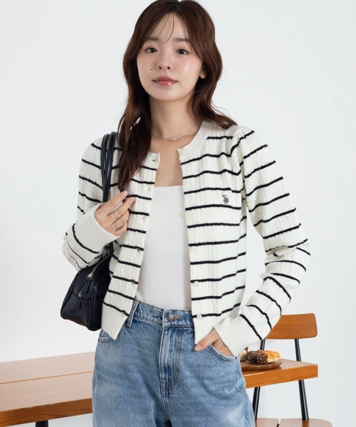 <預訂> JP U.S. POLO ASSN.2026年春季麻花針織開胸薄外套｜五色入