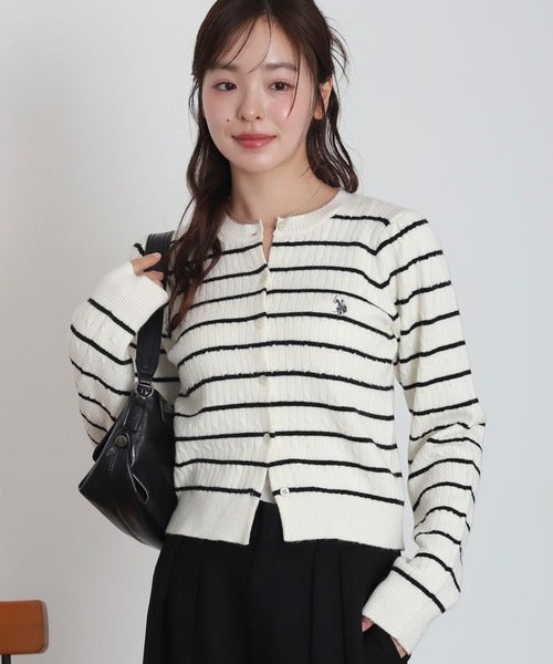 <預訂> JP U.S. POLO ASSN.2026年春季麻花針織開胸薄外套｜五色入