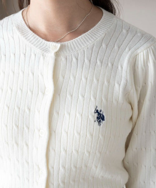 <預訂> JP U.S. POLO ASSN.2026年春季麻花針織開胸薄外套｜五色入