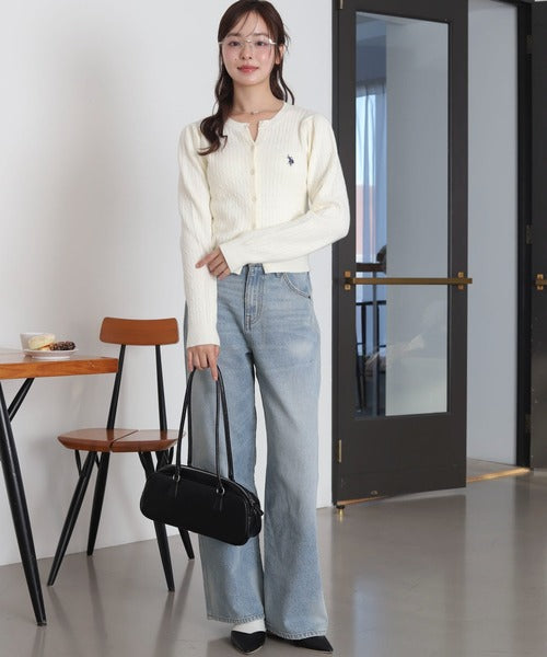 <預訂> JP U.S. POLO ASSN.2026年春季麻花針織開胸薄外套｜五色入