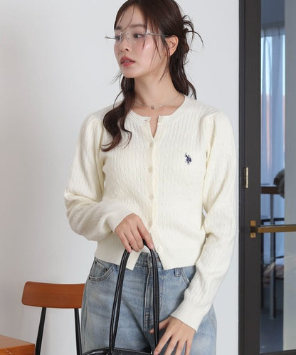 <預訂> JP U.S. POLO ASSN.2026年春季麻花針織開胸薄外套｜五色入