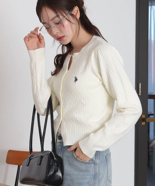 <預訂> JP U.S. POLO ASSN.2026年春季麻花針織開胸薄外套｜五色入