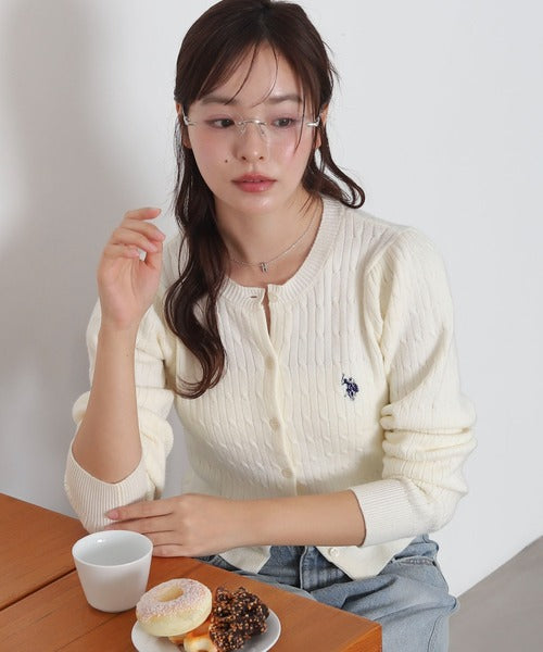 <預訂> JP U.S. POLO ASSN.2026年春季麻花針織開胸薄外套｜五色入