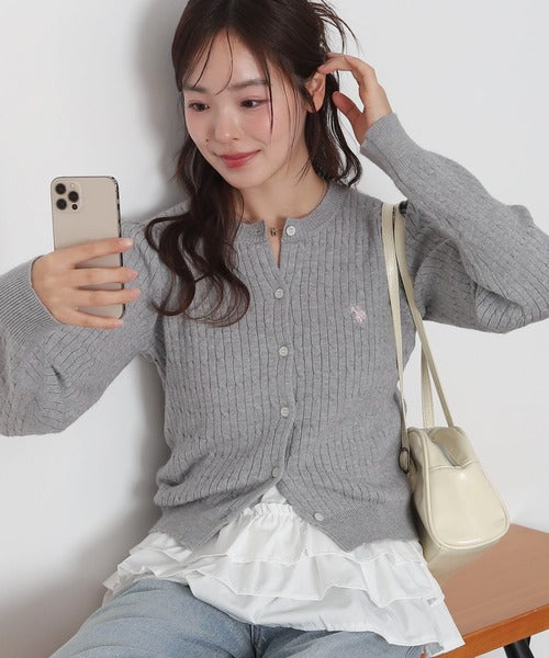 <預訂> JP U.S. POLO ASSN.2026年春季麻花針織開胸薄外套｜五色入