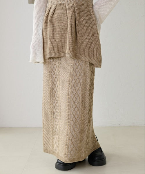 <預訂> 日本大人氣♡日牌 Apres Jour 麻花針織半身長裙｜三色入