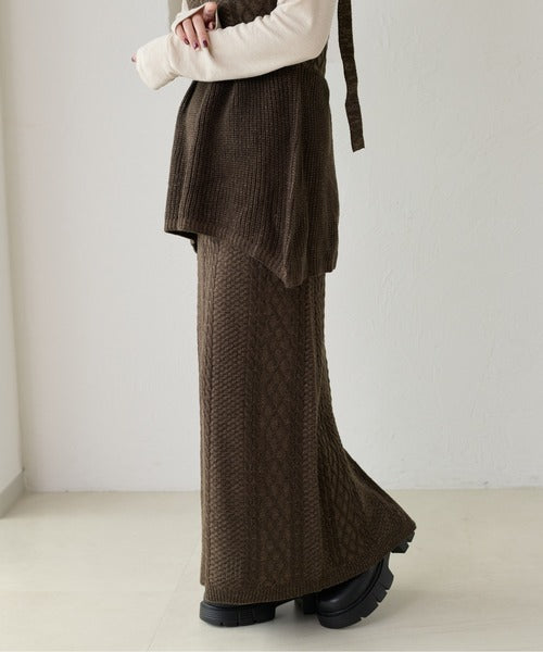 <預訂> 日本大人氣♡日牌 Apres Jour 麻花針織半身長裙｜三色入