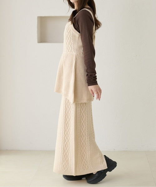 <預訂> 日本大人氣♡日牌 Apres Jour 麻花針織半身長裙｜三色入