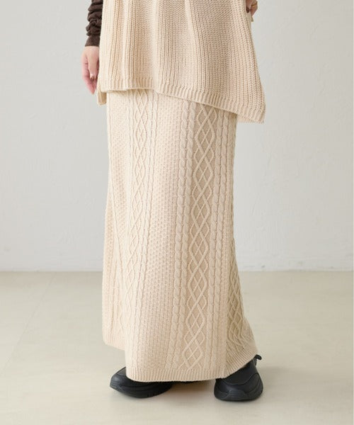 <預訂> 日本大人氣♡日牌 Apres Jour 麻花針織半身長裙｜三色入