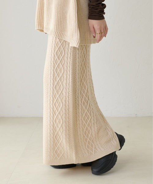 <預訂> 日本大人氣♡日牌 Apres Jour 麻花針織半身長裙｜三色入