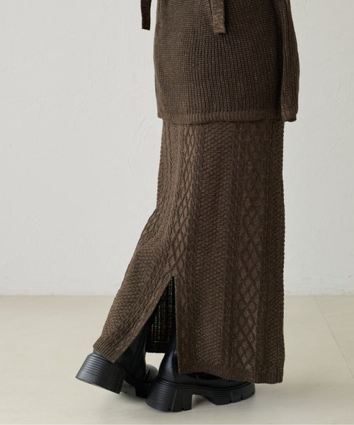 <預訂> 日本大人氣♡日牌 Apres Jour 麻花針織半身長裙｜三色入