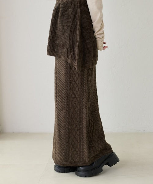 <預訂> 日本大人氣♡日牌 Apres Jour 麻花針織半身長裙｜三色入