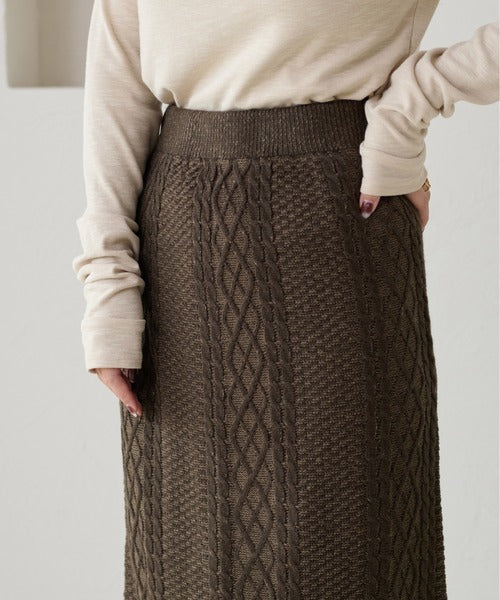 <預訂> 日本大人氣♡日牌 Apres Jour 麻花針織半身長裙｜三色入