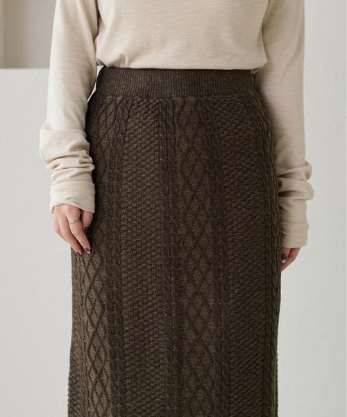 <預訂> 日本大人氣♡日牌 Apres Jour 麻花針織半身長裙｜三色入