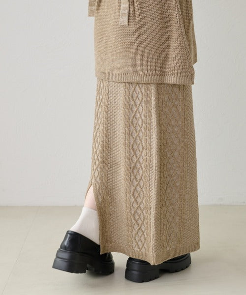 <預訂> 日本大人氣♡日牌 Apres Jour 麻花針織半身長裙｜三色入