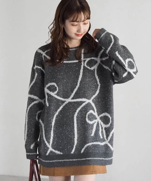 <預訂> 日牌Tiptop BlingBling羽毛大蝴蝶結套頭衛衣｜四色入