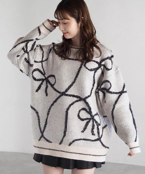 <預訂> 日牌Tiptop BlingBling羽毛大蝴蝶結套頭衛衣｜四色入