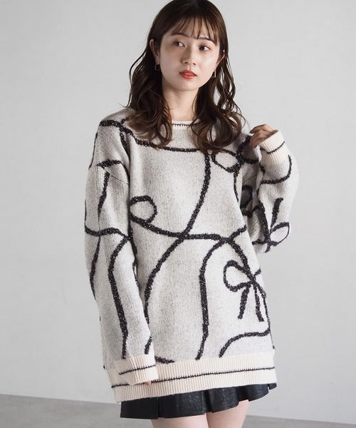 <預訂> 日牌Tiptop BlingBling羽毛大蝴蝶結套頭衛衣｜四色入