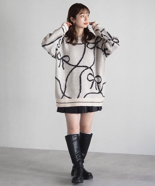 <預訂> 日牌Tiptop BlingBling羽毛大蝴蝶結套頭衛衣｜四色入