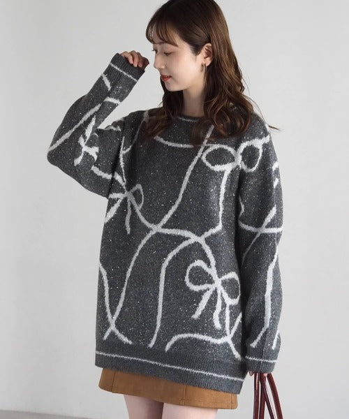 <預訂> 日牌Tiptop BlingBling羽毛大蝴蝶結套頭衛衣｜四色入