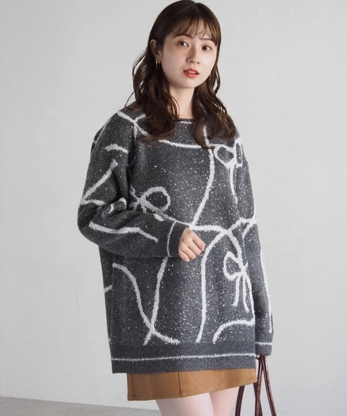 <預訂> 日牌Tiptop BlingBling羽毛大蝴蝶結套頭衛衣｜四色入